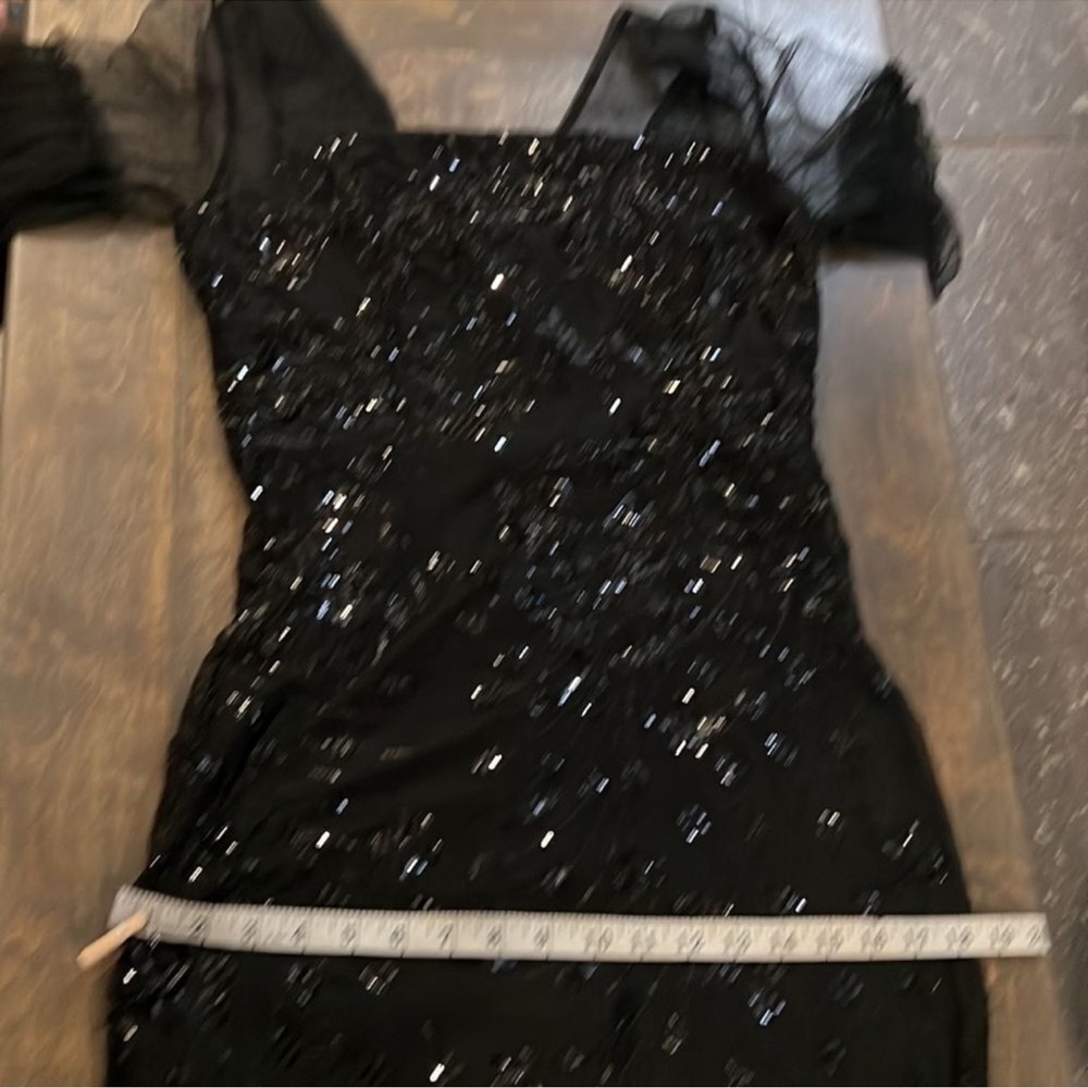 Elegant Black Sequin Wedding Dress - Picture 12 of 14
